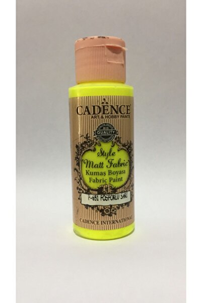 Cadence F-651 Boya Matt Fabric Kumaş Boyası F-651 Fosforlu Sarı 59 Ml