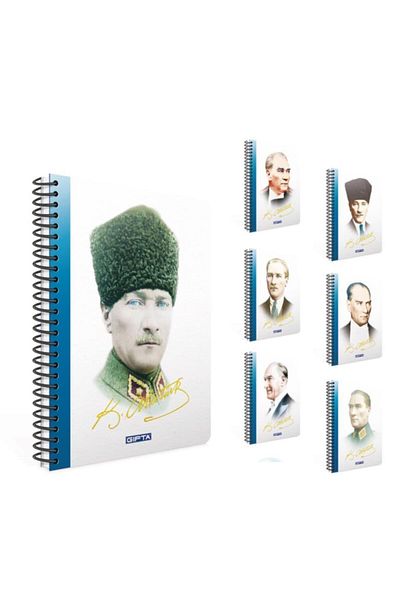 Gıpta Ataturk Spiral Pp Kpk A4 80 Sheets Checked Notebook
