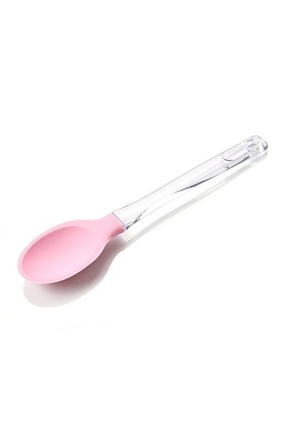 Pazarika 2 Pcs Plastic Handled Silicone Spoon - Spatula Set Pink