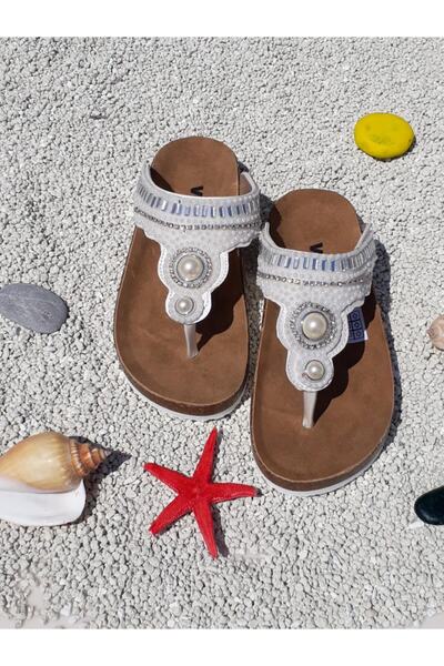 Vicco Sedef Taş Işlemeli Parmak Arası Mantar Terlik