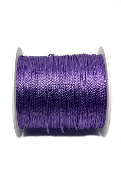 Tahtakaledeyim حبل باراشوت مكرامية 1 مم 100 متر لون بنفسجي، حبل مجوهرات 1 ملف...