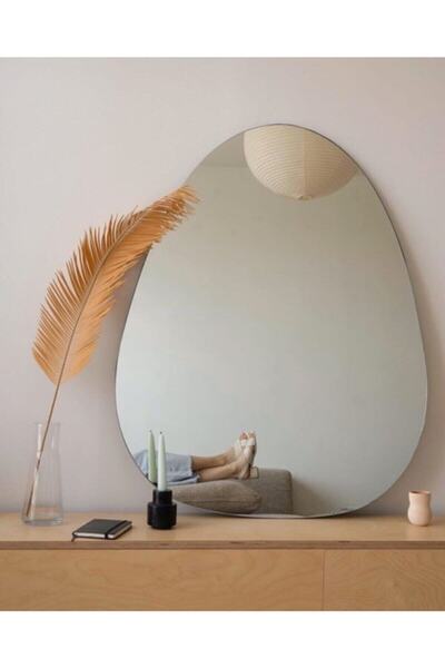 FNC CONCEPT Armut Ayna Dekoratif Asimetrik Duvar Veya Masaüstü Makyaj Aynası 50x60cm