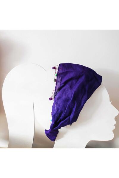 sema aksesuar Фіолетова бандана з бісерними деталями