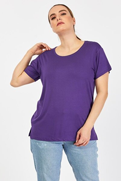 Nacar Bisiklet Yaka Salaş Kesim Kadın Penye