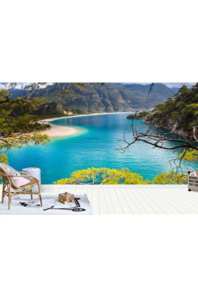 Genel Markalar 3 Boyutlu Göl Manzaralı Duvar Kağıdı