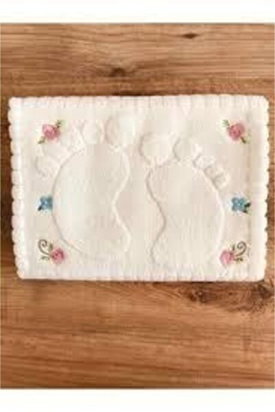 Çapa Home Крем з вишивкою Бавовняний килимок для ніг 3 штуки 50x70