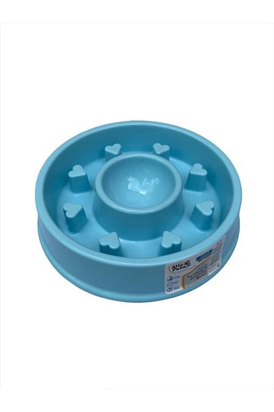 Bayraktar Ally Paws Happy Hunting Bowl Cat Dog Slow Food Eating Bowl-Blue