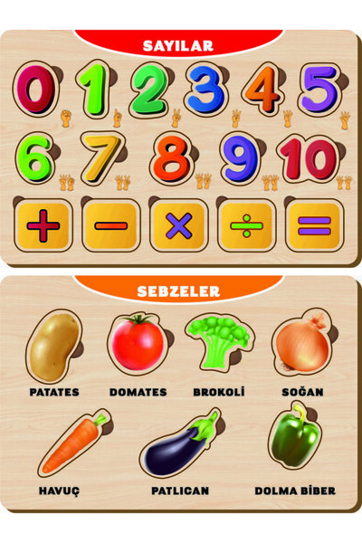 MAKETÇİNİZ مجموعة ألغاز خشبية للبحث والتوصيل التعليمية مكونة من قطعتين