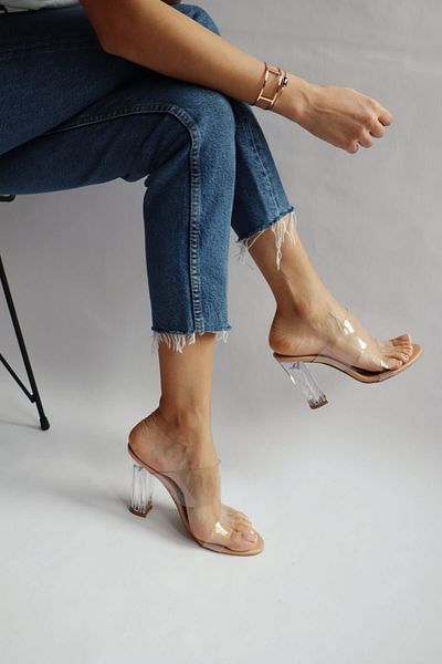Ömer Ediz Shoes Παντόφλες με διάφανο γυμνό δέρμα