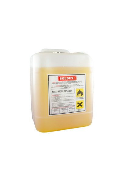 Soldex ASR-52 Reçineli (Rosin) Sıvı Flux - 5L, Sarı