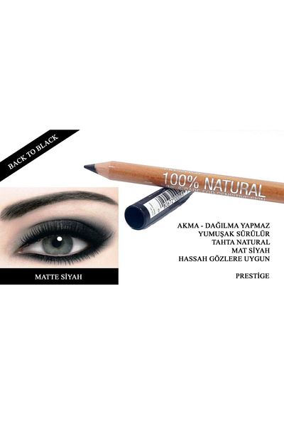 Prestige Matte Black Eye Liner 100% Natural Nlc 01 No Flowing Disintegration