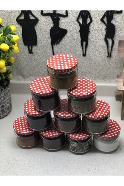 Multiamo 10 Pieces of Council Jar with Polka Dot Lid /magnolia/spice Jar