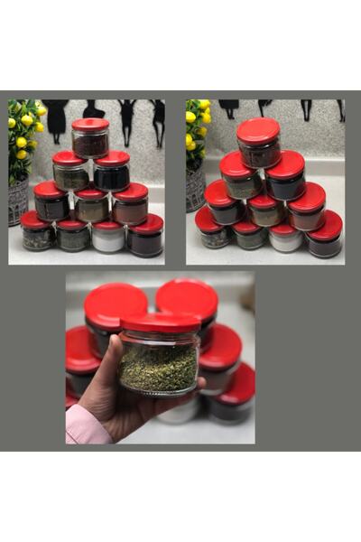 Multiamo Kırmızı Kapaklı 10 Adet 300 Cc Konseve Kavanoz /magnolia/baharatlık Kavanoz