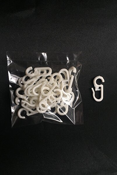 Konur Store Rustik Perde,ahşap Ve Plastik Halka Klipsi- Beyaz Rengi- 25 Adet.