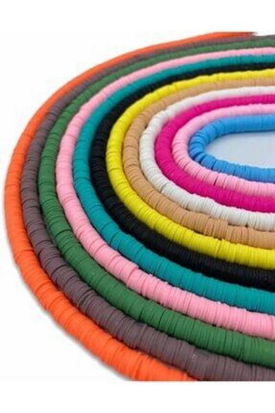 yiğit aksesuar 12 Pieces (6mm) Fimo Bead String (dumpling Beads) 12 Colors