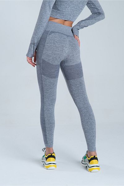 Vienfit Women's High Waist Seamless Sports Tights - Energy Series Gray