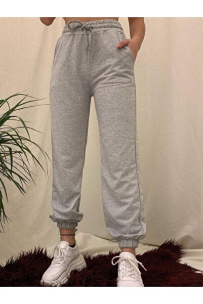 BENESSE Unisex ανοιχτό γκρι φούτερ με δύο κλωστές