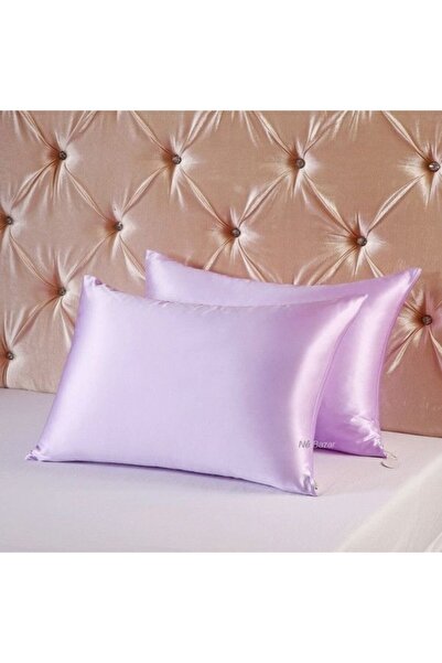 pistore Калъфка за възглавница от лилав копринен сатен 50 x 70, 2 бр.