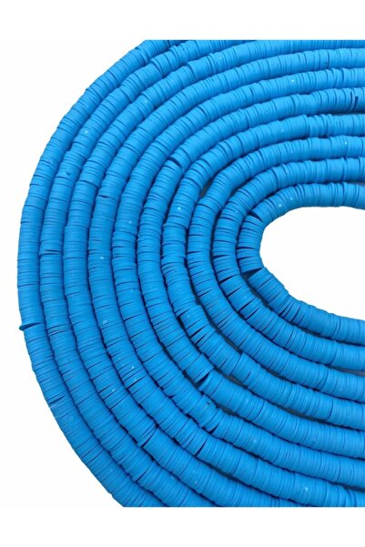 Hedef Bijuteri 8 مللي متر اللون الأزرق بوليمر كلاي فيمو حبة سلسلة ، 40 سنتيمت...