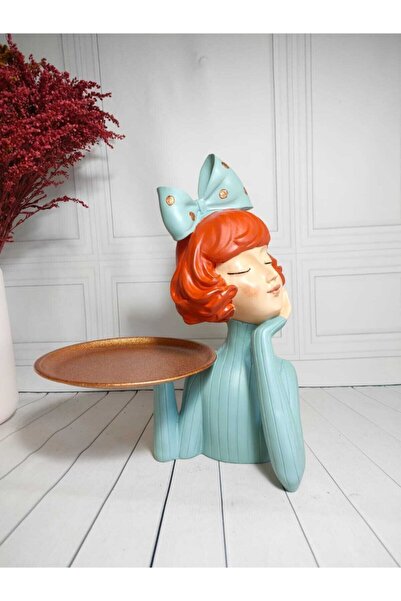 biomaxi plus Tepsili Kız Sunumluk Yesil&turuncu (bakır Renk Tepsili) (34 Cm X...