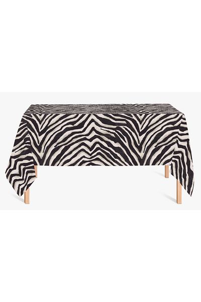 Alacastore Digital Printed Zebra Pattern Stain-Proof Care-Free Tablecloth