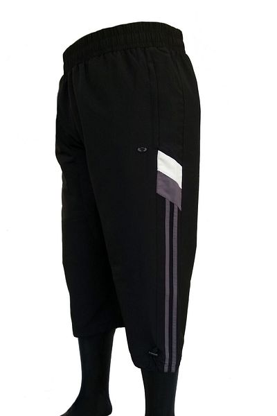 Enrico Ferry Enrico Ferry Men's Black Side Stripes Quick Drying Features Pocket Plus Size Capri Edy2043