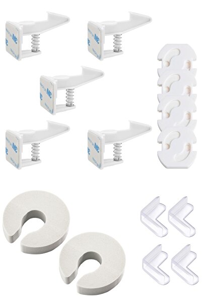 Baby Lock طقم سلامة الطفل، 5 أقفال للخزانة، 4 زوايا و6 واقيات للأوعية، واقيان...