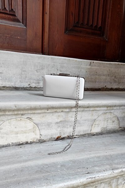 LA CALZATURE Γυναικεία τσάντα White Leather Portfolio Box