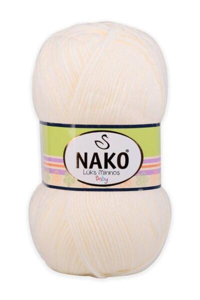 NAKO Luxury Minnoş Baby 99064 Ecru Color Hand Knitting Yarn - 1 Piece