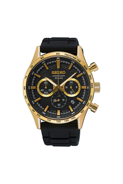 Seiko Kronograf Herren Uhr Schwarz Ssb446p1