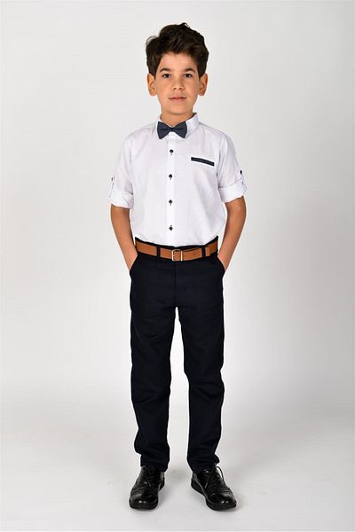 Buse&Eylül Bebe Set pentru băiat cu papion cu centură