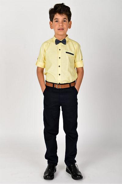 Buse&Eylül Bebe Belted Bow Tie Boy's Set