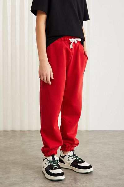 GRIMELANGE EVANS-GRM24014 75% Baumwolle 25% Polyester mit Zieretikett gerippter Faden Junge Jogger Rot Trainingsanzug