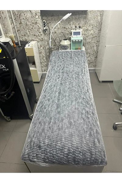 ŞAHKAN NONWOVENS 100 Pieces Disposable White Non-Woven Stretcher Cover - Double Elastic, 80x250 Cm