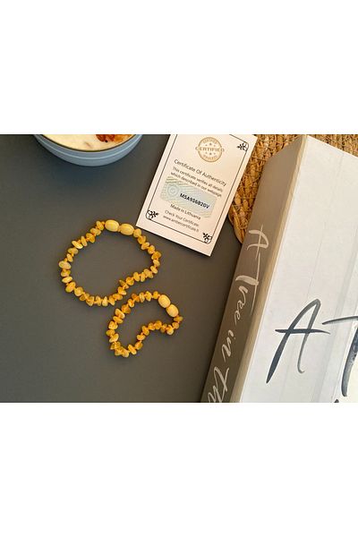 Kotryna Damla Amber Yellow Color Mother Baby Bracelet