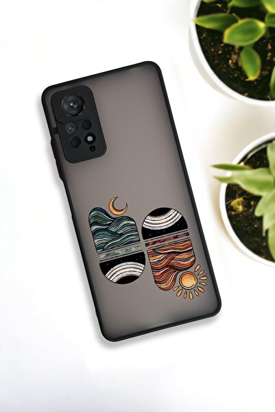 mooodcase Xiaomi Redmi Note 11 Pro Uyumlu Sunset Wave Desenli Buzlu Şeffaf Lüx Telefon Kılıfı