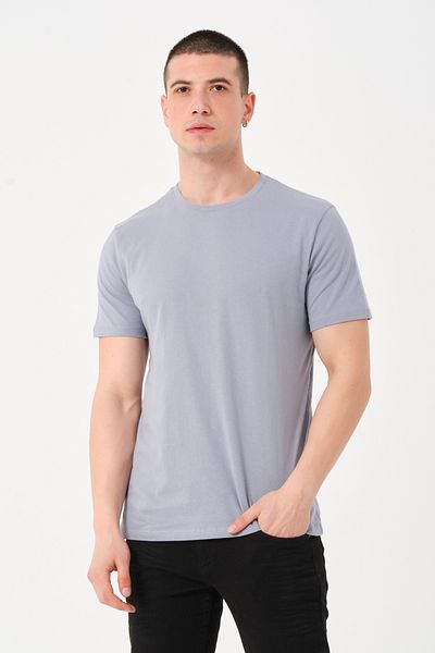 Owut Collection Ανδρικό μπλουζάκι γκρι Crew Neck Slim Fit