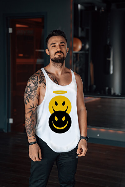 Freeyez Devil Angel Emoji Gym Fitness Tank Top Athlete Tank Top