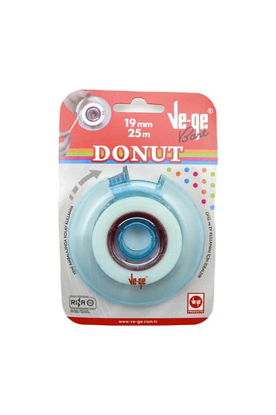Ve-ge Vege Donut Soft Invisible Tape 19x25 m Blue with Tape Cutting Machine