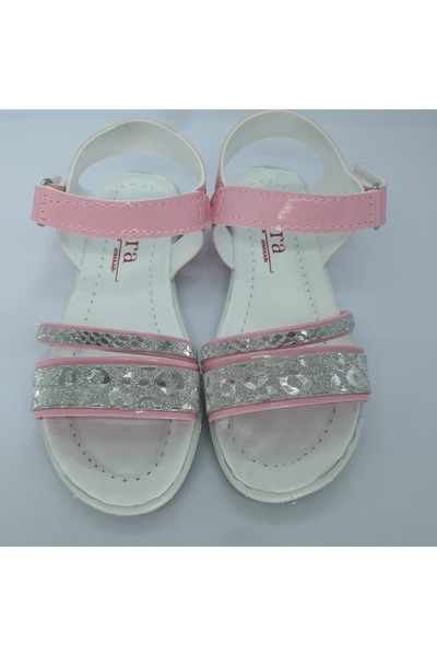 NewOneMall White Silver Girls' Sandals Hologram Phylon (light) Soft Sole Velcro Sandals