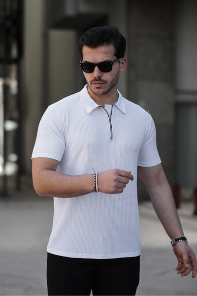 ixir Bela muška polo majica sa patentnim zatvaračem