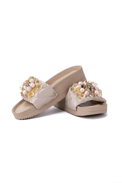 Oppland Γυναικεία ορθοπεδική σόλα Κομψά μαργαριτάρι στρας παντόφλες Κομψό και άνετο μοντέλο Comfort Full καλούπι