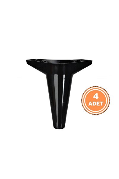 EYM 4 Adet Wetra Lükens Ayak Dolap Mobilya Koltuk Ayağı 15 cm Siyah