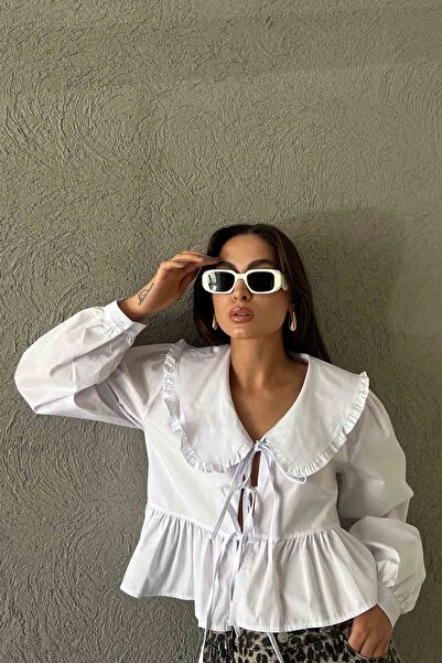 Seda Yalçın Atelier White Viral Baby Collar Shirt