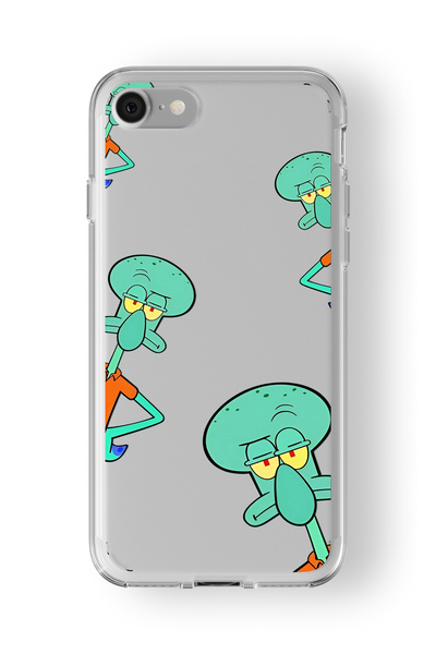Multitronic حافظة شفافة مطبوعة بتصميم Squidward متوافقة مع iPhone 7 و8