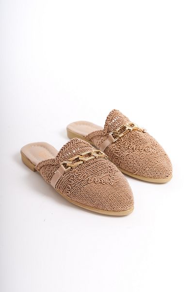Moda Değirmeni Mink Lace Women's Buckle Slippers BG1163-122-0001