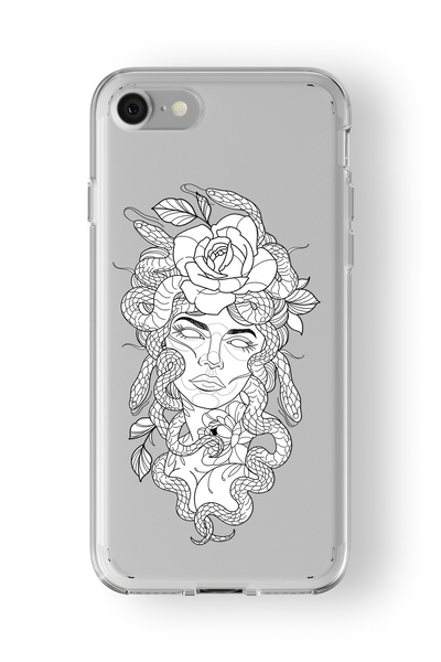 Multitronic حافظة شفافة مطبوعة بتصميم ميدوسا متوافقة مع هاتف Iphone 6 Plus و6...