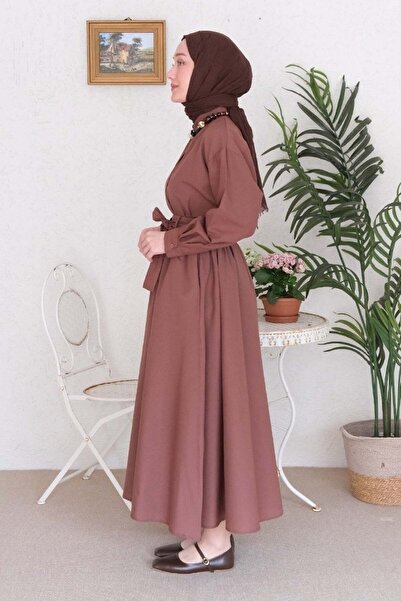 Ceylan Otantik Bitter Brown Balloon Skirt