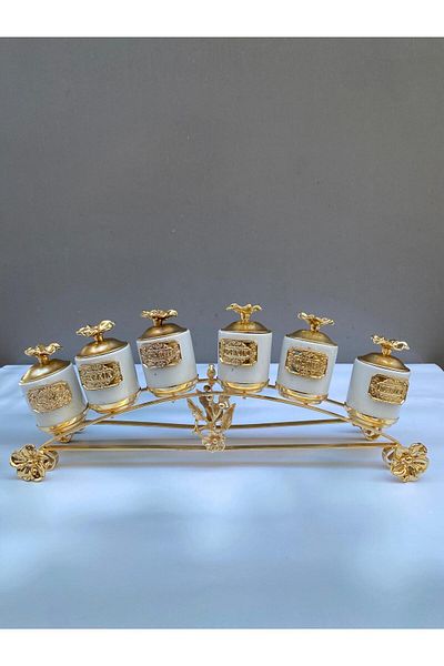 vanilya accessory 6-PIECE MINI PORCELAIN SPICE COAT GOLD