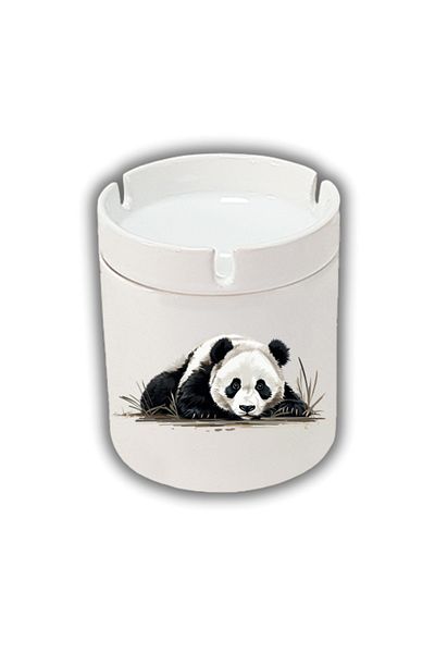 lili hediyelik Τασάκι με τυπωμένο Panda που ξαπλώνει στο έδαφος
